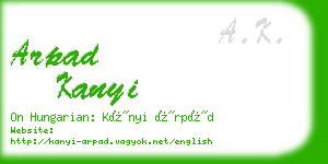 arpad kanyi business card